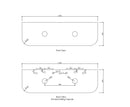 OTTI BONDI BLACK OAK 1500MM CURVE DOUBLE BOWL WALL HUNG VANITY