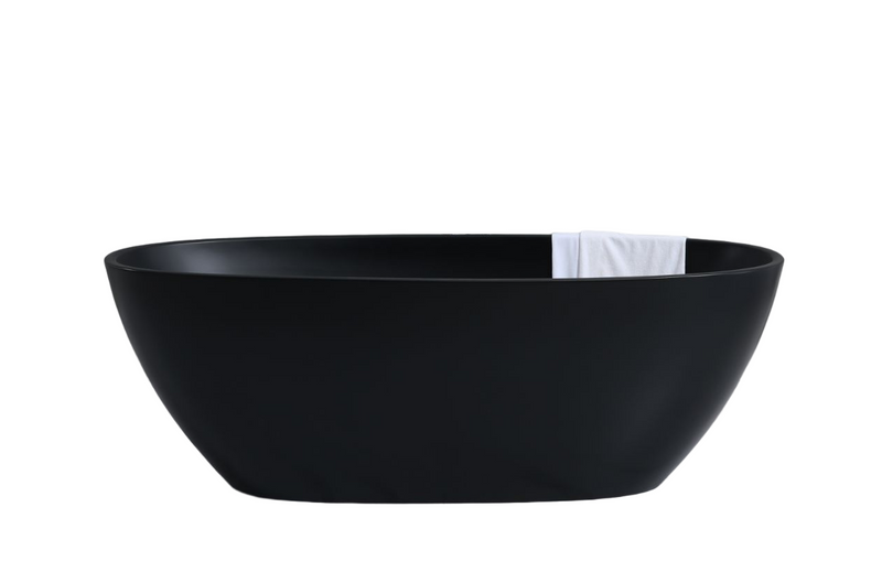 POSEIDON FREE STANDING MATTE BLACK BATHTUB 1500MM