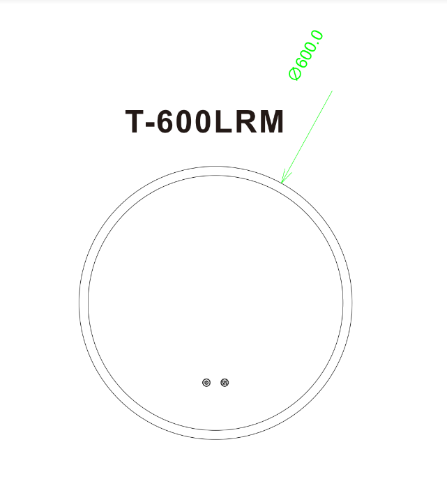 600mm Round 3 Color Lighting  LED Mirror Touch Sensor Switch Defogger Pad Wall Mounted - Lighting on the rim