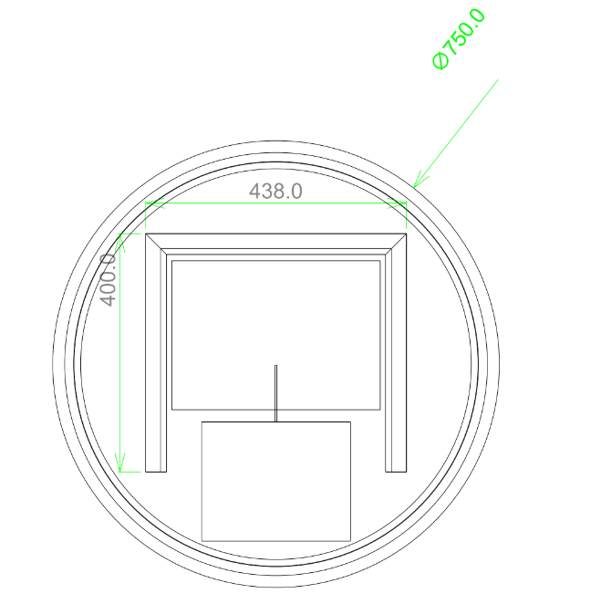 750mm Round 3 Color Lighting Acrylic LED Mirror Touch Sensor Switch Defogger Pad Wall Mounted - Lighting on the rim