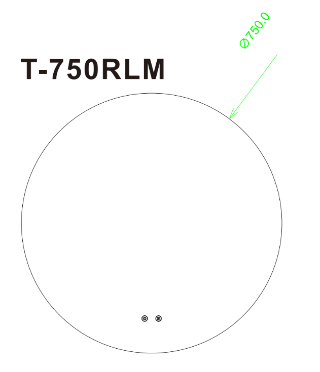 750mm Round 3 Color Lighting Backlit Acrylic LED Mirror Touch Sensor Switch Defogger Pad Wall Mounted