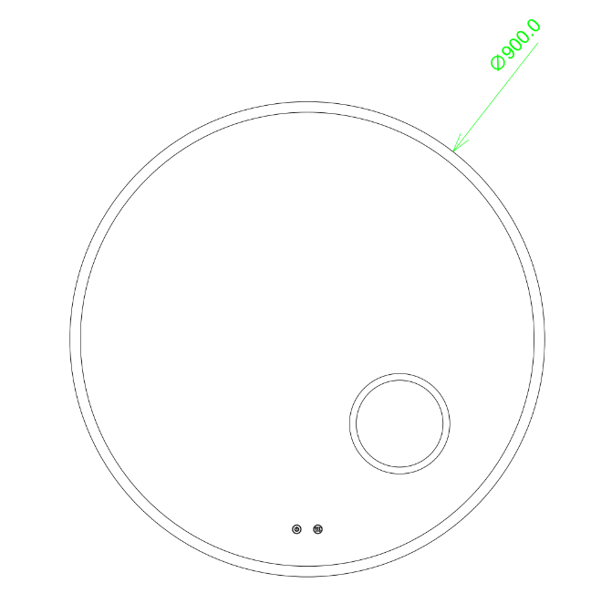 900mm Round 3 Color Lighting Acrylic LED Mirror Touch Sensor Switch Defogger Pad Wall Mounted(Come with Magnifier) - Lighting on the rim