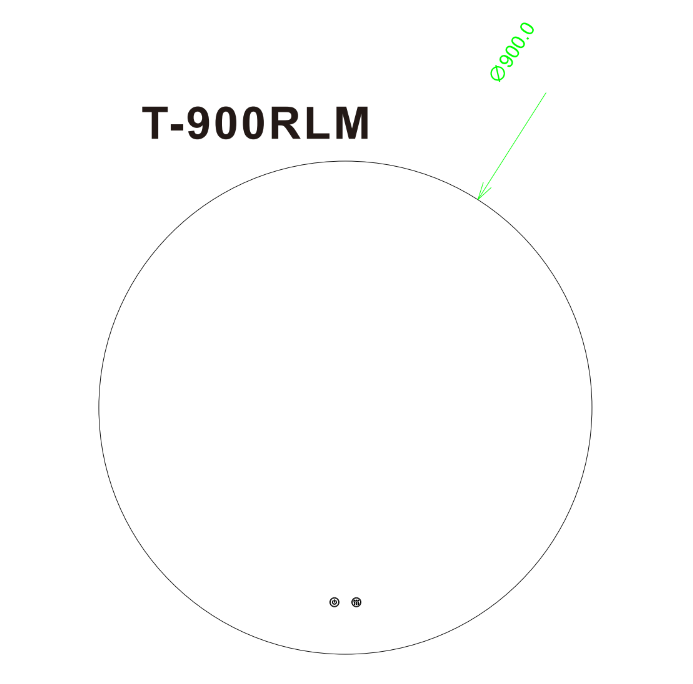 900mm Round 3 Color Lighting Backlit Acrylic LED Mirror Touch Sensor Switch Defogger Pad Wall Mounted