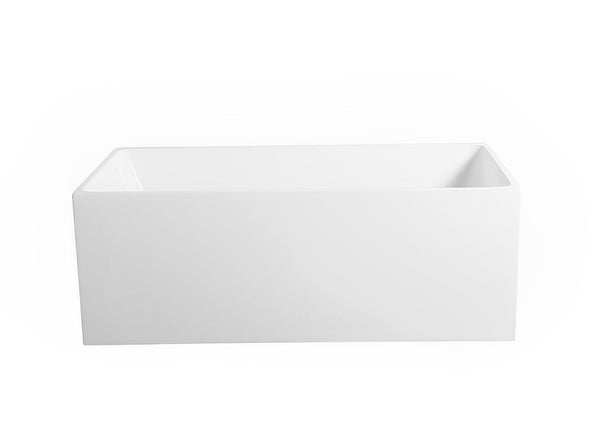 POSEIDON THEO BACK TO WALL BATH NON OVERFLOW GLOSS WHITE (AVAILABLE IN 1000MM, 1200MM, 1300MM, 1400MM, 1500MM AND 1700MM)