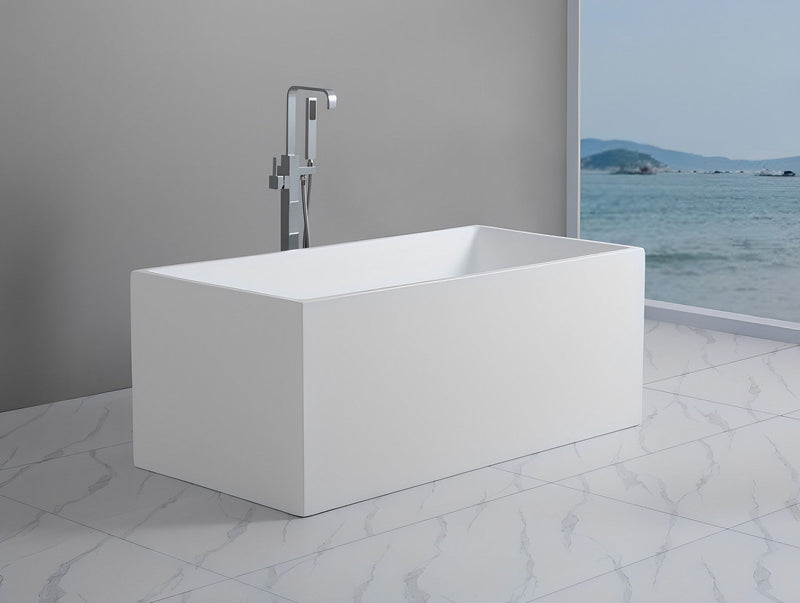POSEIDON THEO BACK TO WALL BATHTUB MATTE WHITE (AVAILABLE IN 1500MM AND 1700MM)
