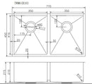 770*450*215mm  Hand-made Double Bowl Kitchen Sink