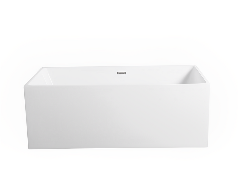 POSEIDON THEO BACK TO WALL BATHTUB GLOSS WHITE (AVAILABLE IN 1480MM AND 1690MM)