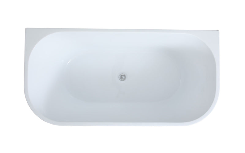 POSEIDON ELIVIA BACK TO WALL NF BATHTUB GLOSS BLACK AND GLOSS WHITE (AVAILABLE 1500MM AND 1700MM)