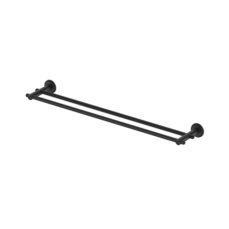 Bella Vista Mica Matte Black Heritage Double Towel Rail - 800mm