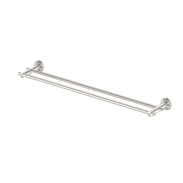 Bella Vista Mica Brushed Nickel Heritage Double Towel Rail - 800mm