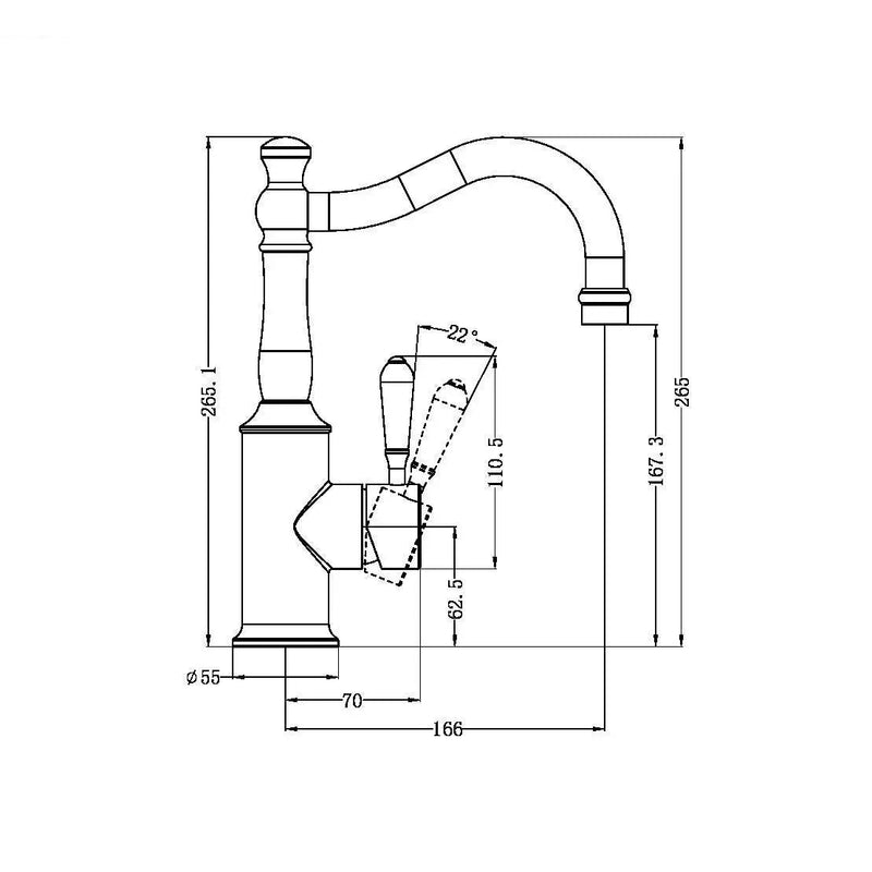 NERO YORK Basin Mixer Hook Spout