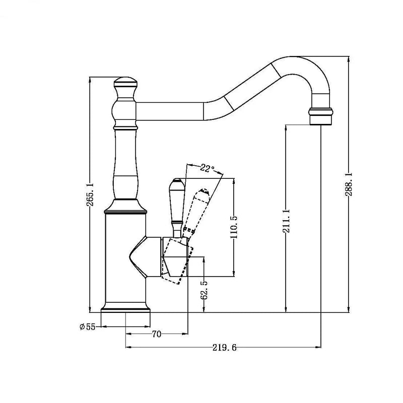 NERO YORK Kitchen Mixer Hook Spout