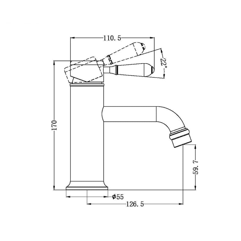 NERO York Straight Basin Mixer