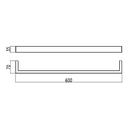 IVANO Series Square Gun Metal Grey Single Towel Rail 600mm