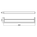 IVANO Series Square Brushed Nickel Double Towel Rail 800mm