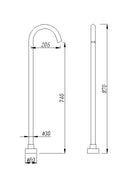 Norico Pentro Round Black Stainless Steel Freestanding Bath Spout