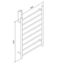 Round Black Electric Heated Towel Rack 8 Bars