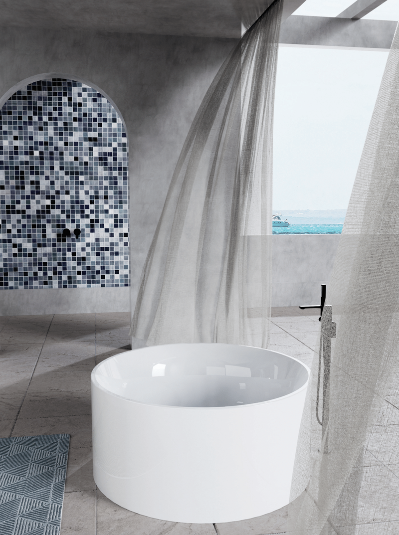 CETO COMO FREESTANDING BATHTUB MATTE WHITE OVERFLOW 1280MM