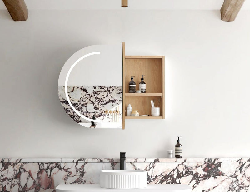 OTTI BONDI NATURAL OAK LED SHAVING CABINET 900MM