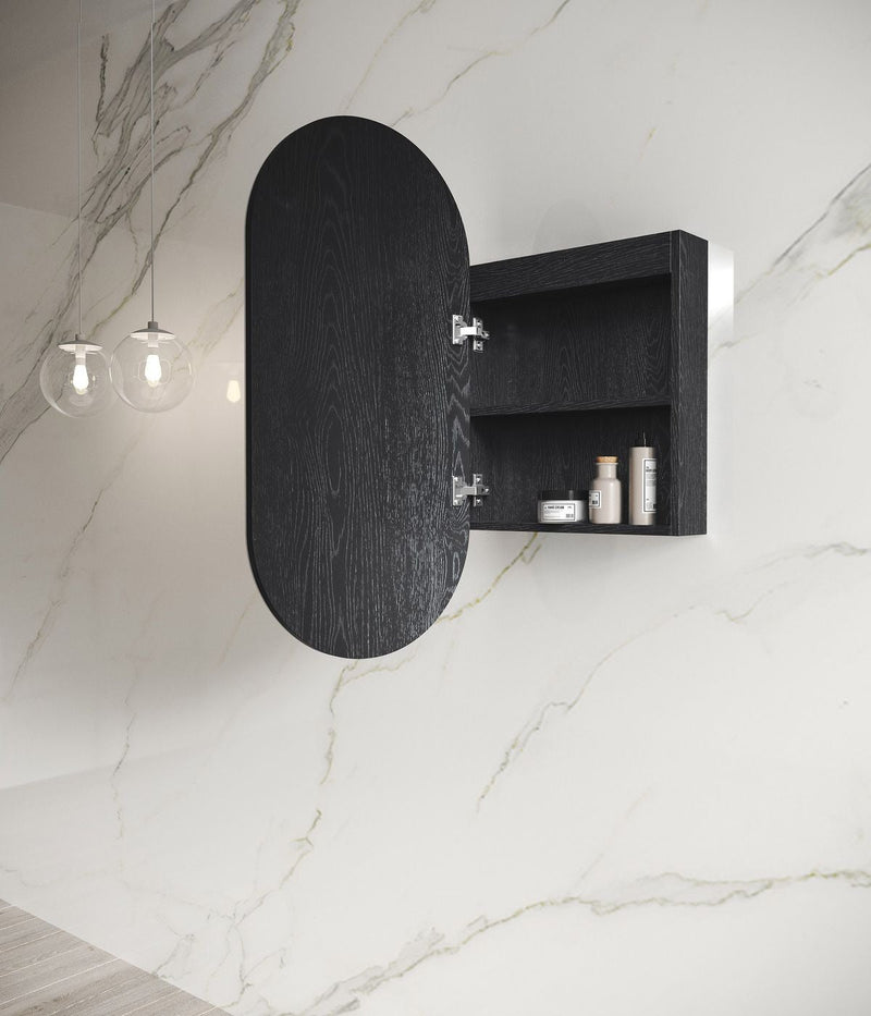 OTTI NOOSA BLACK OAK LED SHAVING CABINET 900MM