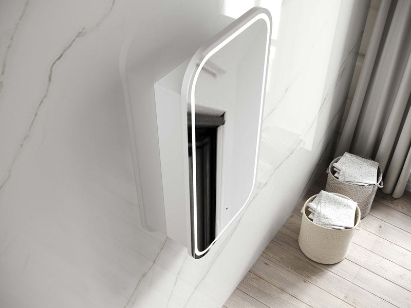 OTTI NEWPORT MATTE WHITE SOFT LED SHAVING CABINET 900MM