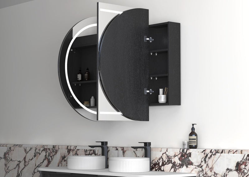 OTTI BONDI BLACK OAK LED SHAVING CABINET 1500MM