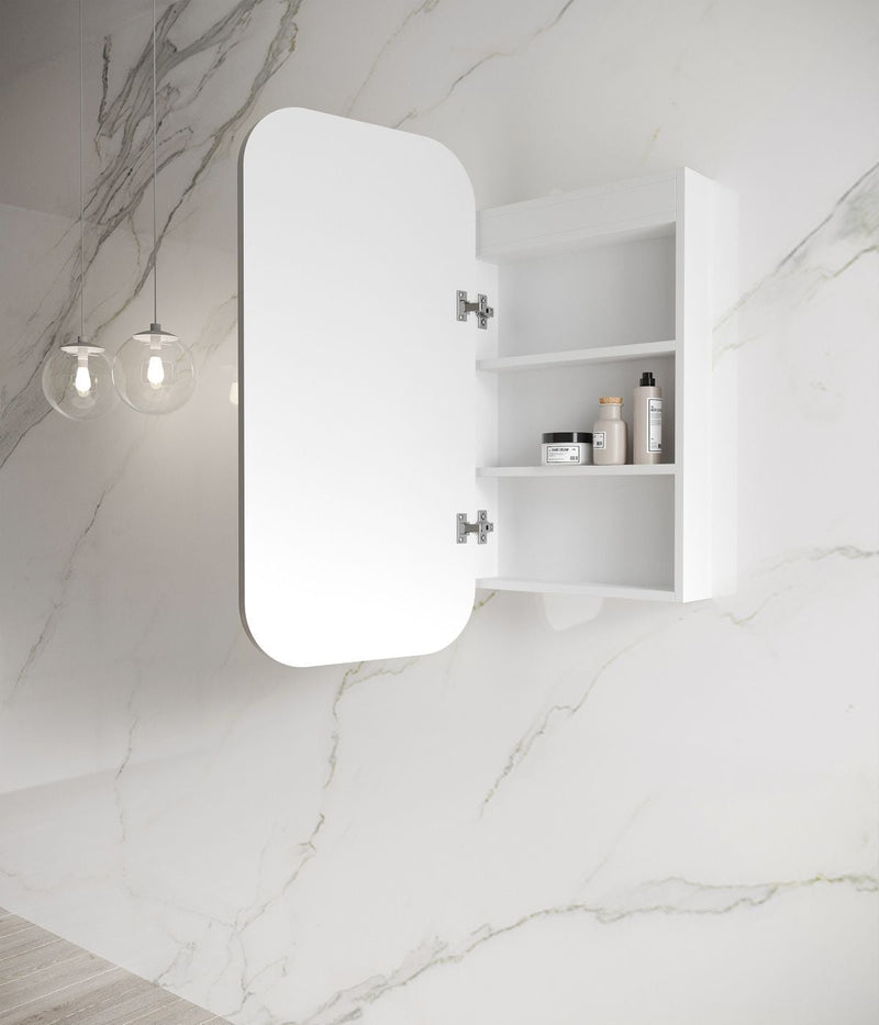 OTTI NEWPORT MATTE WHITE SOFT LED SHAVING CABINET 900MM