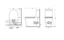 JOHNSON SUISSE SPACE SOLUTION SKEW TRAP CLOSE-COUPLED COMMERCIAL TOILET GLOSS WHITE