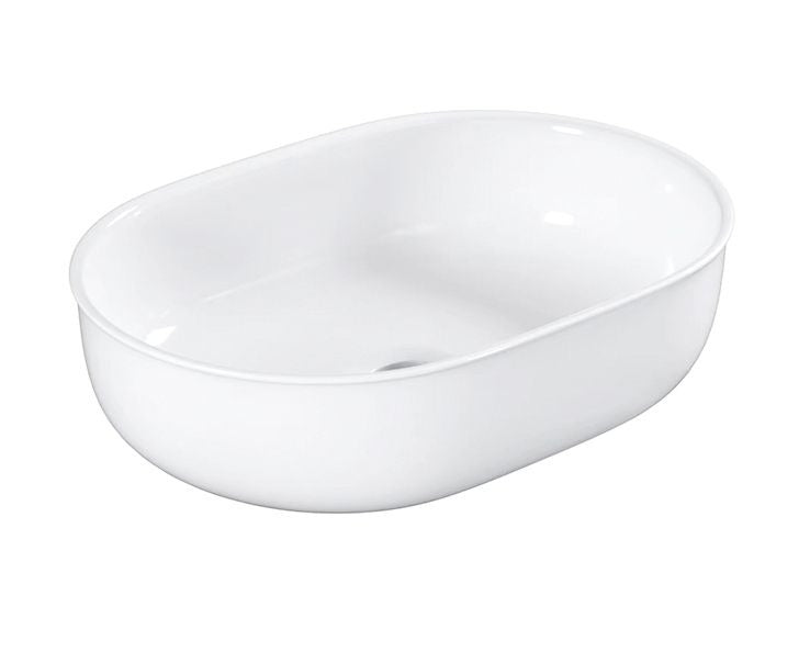 OTTI BRONTE OVAL ABOVE COUNTER BASIN GLOSS WHITE 500MM