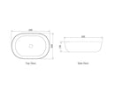 OTTI BRONTE OVAL ABOVE COUNTER BASIN GLOSS WHITE 500MM