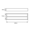 IVANO Series Black Double Towel Rail 600mm