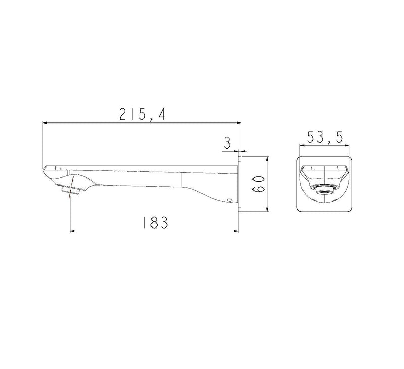 Norico Esperia Matte Black Bath Spout