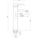 Norico Pentro Gun Metal Grey Round Tall Basin Mixer