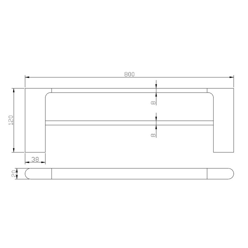 VOG Series Brushed Yellow Gold Double Towel Rail 800mm