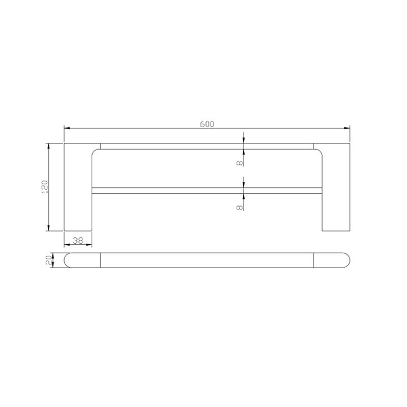 VOG Chrome Double Towel Rail 600mm