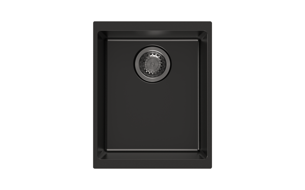 370 x 460 x 200mm Carysil Enigma 100N Single Bowl Granite Kitchen/Laundry Sink Top/Flush/Under Mount