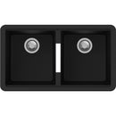 824 x 481 x 241mm Carysil Black Double Bowls Granite Undermount Kitchen Sink
