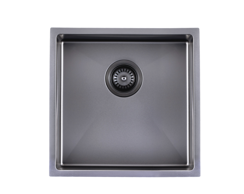 440x440x205mm Gun Metal Grey Stainless Steel Handmade Single Bowl Sink for Flush Mount and Undermount