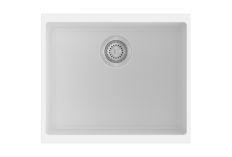 530 x 460 x 200mm Carysil Enigma 100S Single Bowl Granite Kitchen/Laundry Sink Top/Flush/Under Mount