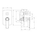 Norico Esperia Gun Metal Grey Wall Mixer with Diverter
