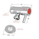 Norico Pentro Chrome Round Brass Washing Machine Taps Set